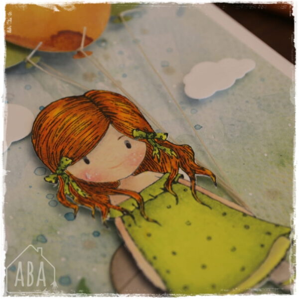 Dziewczynka z balonikiem - zielona