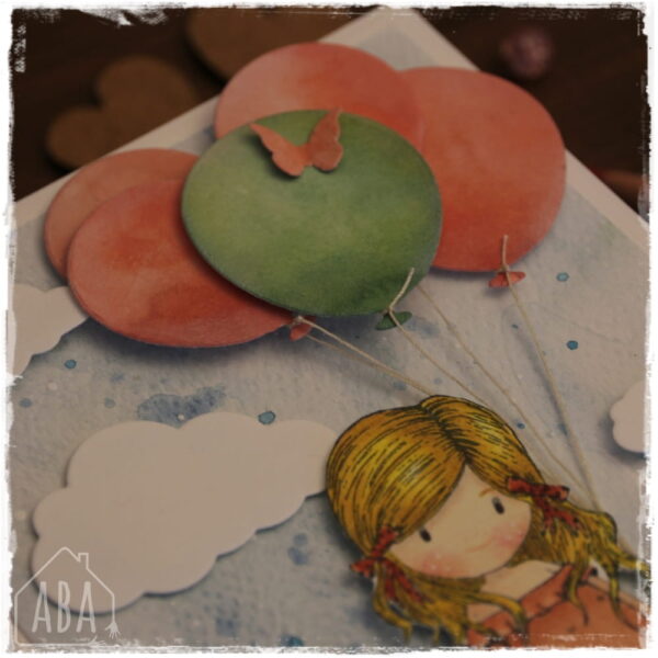 Dziewczynka z balonikiem - brzoskwiniowa